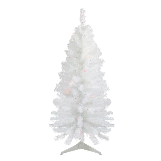 4Ft Pre-Lit White Pine Artificial Christmas Tree, Multicolor Lights By Northlight | 4 ft | Michaels®